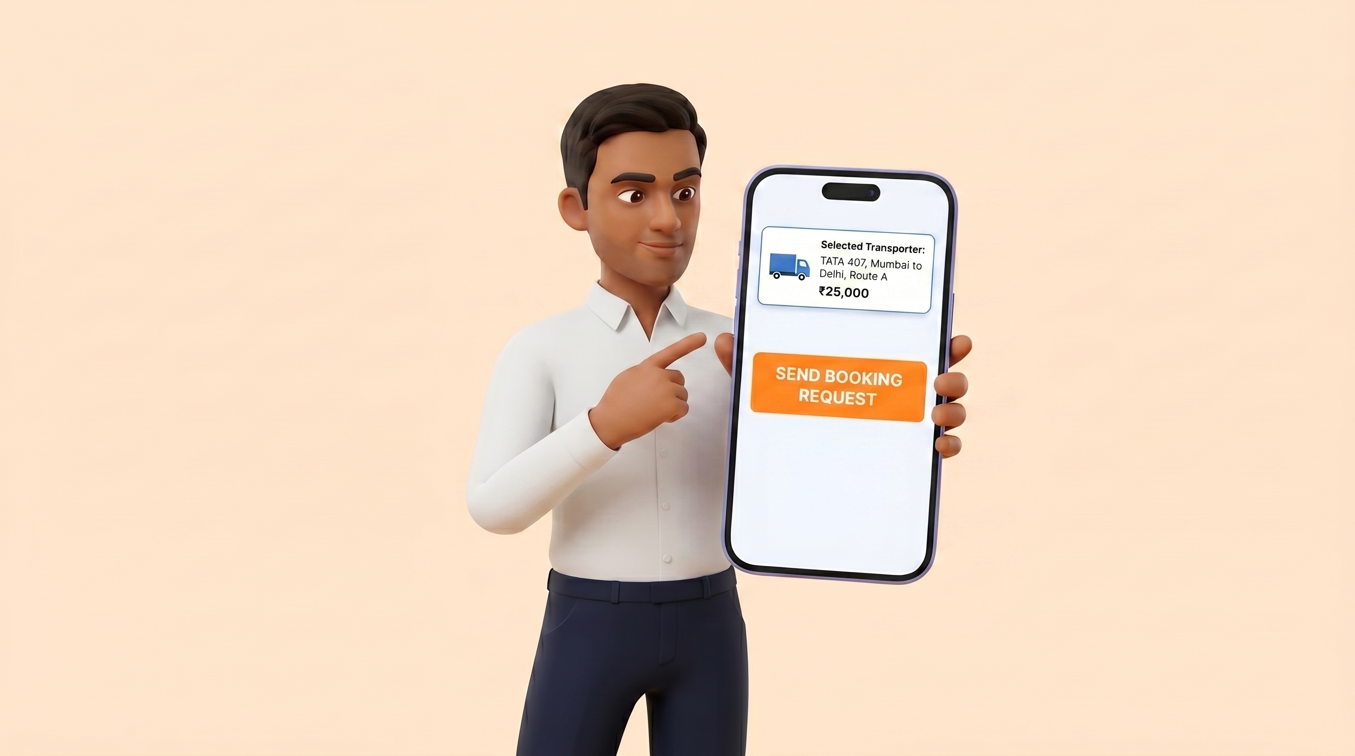 Shipper sending booking request in app