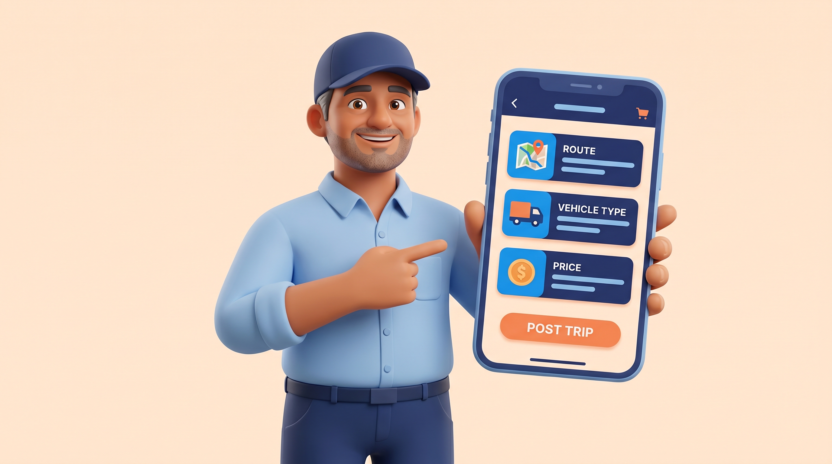 Driver listing trip in app